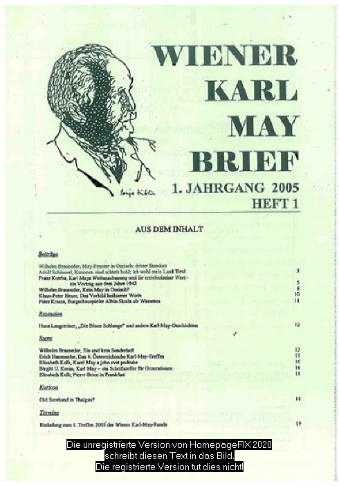Wiener Karl May Brief === erscheine 1/4 jährlich